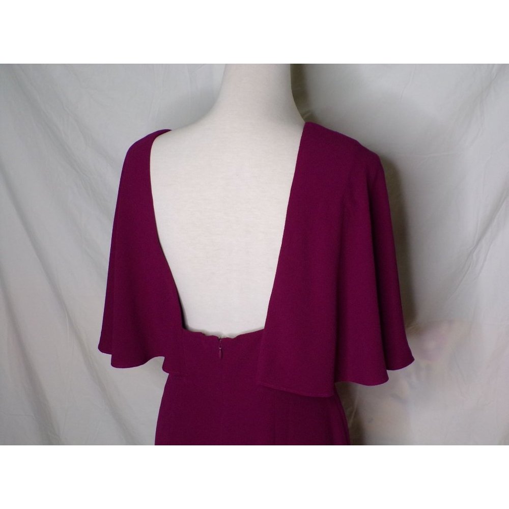DRESS THE POPULATION Louisa Butterfly Sleeve Cocktail Dress Magenta Medium 6-8 - Picture 11 of 11